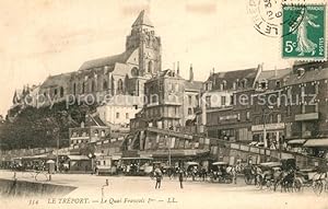 Postkarte Carte Postale Le Treport Quai Francois 1. Pferdekutschen