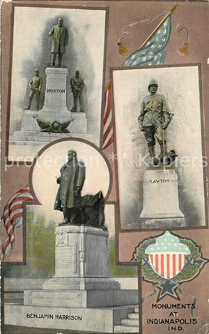 Immagine del venditore per Postkarte Carte Postale Indianapolis Monuments Morton Lawton Benjamin Harrison venduto da Versandhandel Boeger