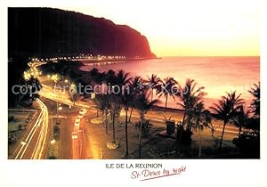Postkarte Carte Postale La Reunion Saint Denis by night Chef lieu