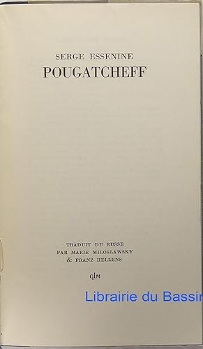 Imagen del vendedor de Pougatcheff a la venta por Librairie du Bassin