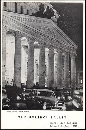 The Bolshoi Ballet Program (Maple Leaf Gardens, Toronto, June 13, 1959)