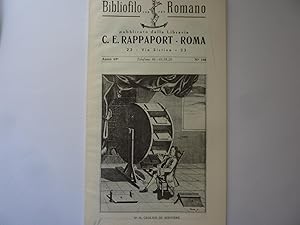 BIBLIOFILO ROMANO pubblicato dalla Libreria C.E. RAPPAPORT - ROMA Anno 69 N.° 168