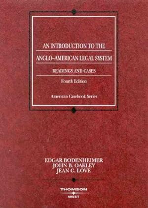 Seller image for Introduction to the Angloamerican Legal System Readings and Cases : Readings and Cases for sale by GreatBookPrices