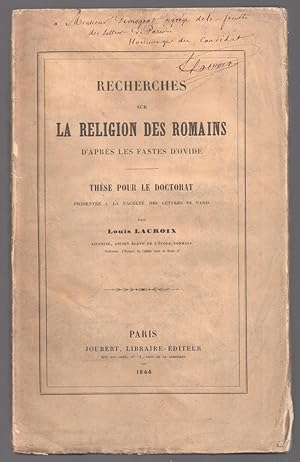 Recherches sur la Religion des Romains d'après les Fastes d'Ovide