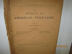 The Journal of American Folk- Lore Vol. 38 January- March, 1925. No. 147