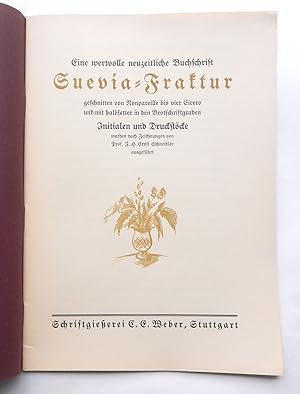 Eine wertvolle neuzeitliche Buchschrift Suevia-Fraktur. Geschnitten von Nonpareille bis vier Cice...