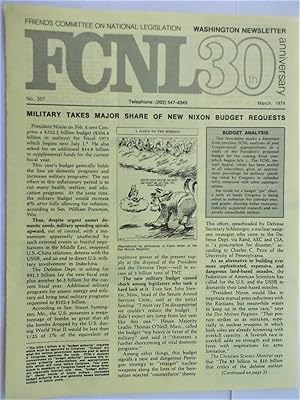 Bild des Verkufers fr FCNL Washington Newsletter (No. 357 - March 1974): Friends Committee on National Legislation zum Verkauf von Bloomsbury Books