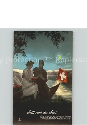 Postkarte Carte Postale Schweiz Still rugt der See