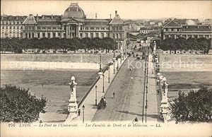 Bild des Verkufers fr Postkarte Carte Postale Lyon France Pont de l'Universite Facultes de Droit et de Medecine zum Verkauf von Versandhandel Boeger