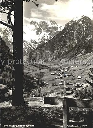 Bild des Verkufers fr Postkarte Carte Postale Brand Vorarlberg gegen Schesaplana zum Verkauf von Versandhandel Boeger