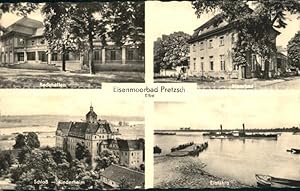 Postkarte Carte Postale Pretzsch Elbe Badehallen Moorbad Elbfähre Schloß Kinderheim