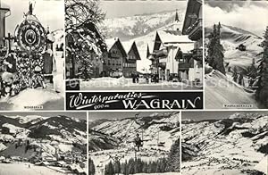 Postkarte Carte Postale Wagrain Salzburg Ortspartie Mohrgrab Wagrainerhaus Berghaus Sessellift Wi...