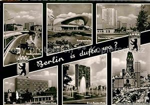 Imagen del vendedor de Postkarte Carte Postale Berlin Stadtautobahn Kongresshalle Hansaviertel Corbusier Haus Ernst Reuter Platz Kaiser Wilhelm Gedchtniskirche a la venta por Versandhandel Boeger