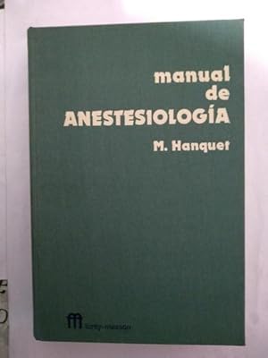 Imagen del vendedor de Manual de Anestesiologia a la venta por Libros Ambig