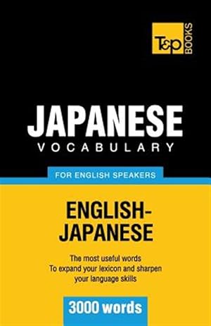 Imagen del vendedor de Japanese Vocabulary for English Speakers - 3000 Words a la venta por GreatBookPrices