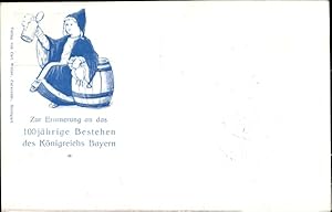 Ganzsache Ansichtskarte / Postkarte 100 jähriges Bestehen des Königreichs Bayern 1906, Prinzregen...