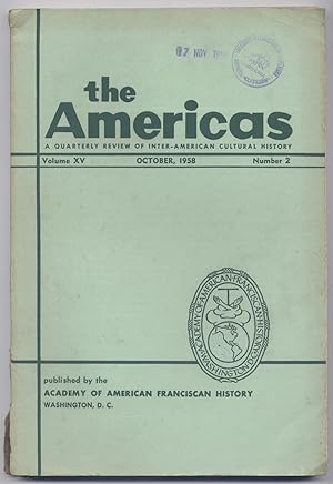 Seller image for The Americas. A quarterly review of inter-american cultural history. Volume 15, Issue 2. [George P. Taylor: Spanish - Russian rivalry in the Pacific, 1769 - 1820; Venancio Villeke: Three Centuries of missionary work in Northern Brazil. Franciscan Province of St. Anthony, 1657 - 1957; Frederick B. Pike: The Municipality and the system of checks and balances in Spanish American Colonial Administration; Ernest J. Burrus: The author of the Mexican Council Catechisms, entre otros estudios]. for sale by Hesperia Libros