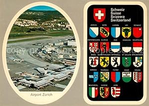 Postkarte Carte Postale Wappen Schweiz Flughafen Z?rich Terminal B