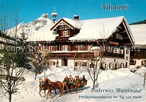 Postkarte Carte Postale Filzmoos Gasthof Pension Mandlinghof Fiakerwirt Pferdeschlitten Winterlan...