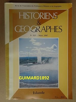 Historiens et géographes n°313 mars 1987 Islande