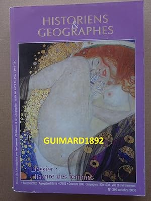 Historiens et géographes n°392 octobre 2006 Histoire des femmes