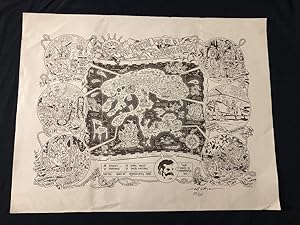 Mystery Map of Assinine Atoll Signed Poster Robt Williams