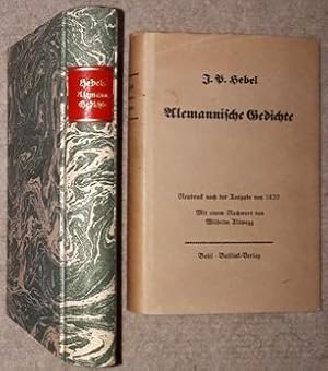 Bild des Verkufers fr Alemannische Gedichte. Neudruck nach der Ausgabe von 1820 in Aarau bei Sauerlnder. Mit einem Nachwort von Wilhelm Altwegg. zum Verkauf von Antiquariat Johann Forster