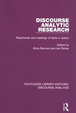 Imagen del vendedor de Discourse Analytic Research : Repertoires and Readings of Texts in Action a la venta por GreatBookPrices