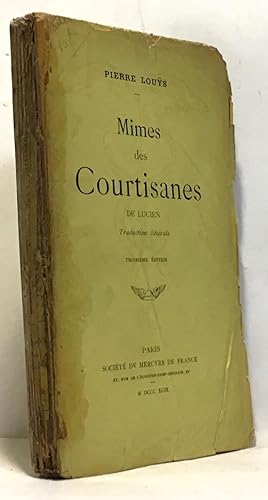 Image du vendeur pour Mimes des courtisanes de Lucien - traduction littrale - 3e dition mis en vente par crealivres