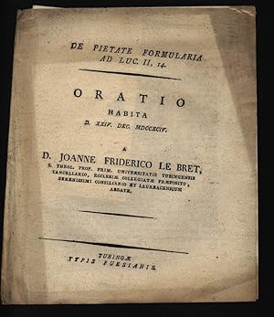 Bild des Verkufers fr Oratio Oratio habita. zum Verkauf von Antiquariat Bookfarm