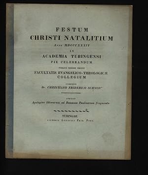 Bild des Verkufers fr Apologiae litterarum ad Romanos Paulinarum fragmenta zum Verkauf von Antiquariat Bookfarm