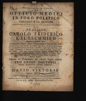 Bild des Verkufers fr Dissertatio inauguralis medica de atoniae causis in genere zum Verkauf von Antiquariat Bookfarm