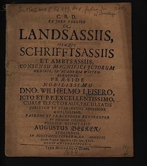Seller image for Ex Jure Publico De Landsassiis, Itemqve Schrifftsassiis Et Ambtsassiis for sale by Antiquariat Bookfarm