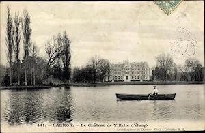 Bild des Verkufers fr Ansichtskarte / Postkarte Sarron Oise, Le Chateau de Villette, l'etang zum Verkauf von akpool GmbH