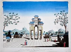 Vue d'optique d'un Arc de Triomphe tres élevé, en la Ville de Canton en la Chine. Paris, chez Jac...