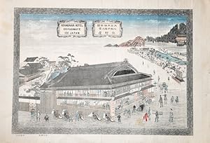 [A hand-coloured steel engraved plate of Kitamuraya Hotel, Ise]. Nagoya, Nakachu Koin, ca 1895.