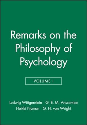 Seller image for Remarks on the Philosophy of Psychology for sale by GreatBookPrices