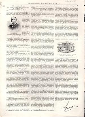 Imagen del vendedor de ENGRAVING: "Medical Electricity: Its Practice in the Metropolis" .story & illustrations from The Illustrated News of the World, August 5, 1893 a la venta por Dorley House Books, Inc.