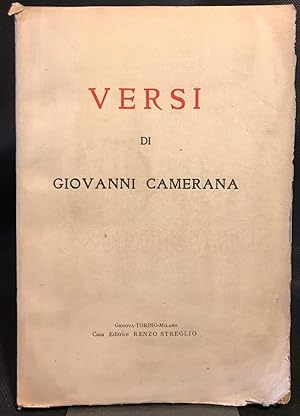 Image du vendeur pour Versi. mis en vente par Libreria antiquaria Dedalo M. Bosio