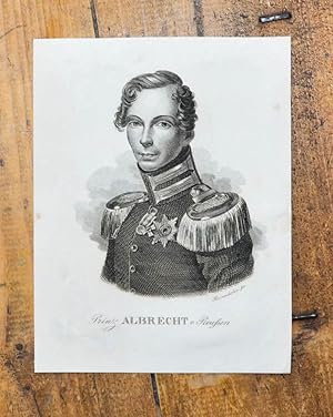 Stahlstich-Porträt von Rosmäsler. Prinz Albrecht v. Preußen.
