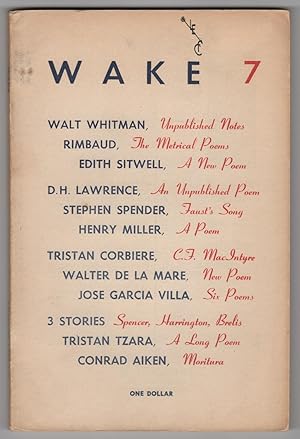 Bild des Verkufers fr Wake 7 (Autumn 1948) zum Verkauf von Philip Smith, Bookseller