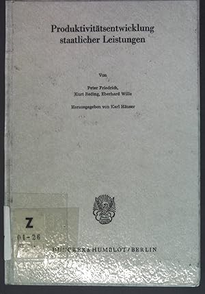 Seller image for Produktivittsentwicklung staatlicher Leistungen. Schriften des Verieins fr Socialpolitik: Neue Fole - Band 145 for sale by books4less (Versandantiquariat Petra Gros GmbH & Co. KG)