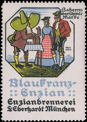 Bild des Verkufers fr Reklamemarke Blaukranz Enzian Hochalmgold zum Verkauf von Veikkos