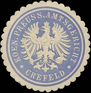 Seller image for Siegelmarke K.Pr. Amtsgericht Crefeld for sale by Veikkos