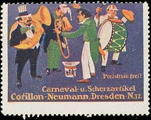 Bild des Verkufers fr Reklamemarke Carneval- und Scherzartikel zum Verkauf von Veikkos