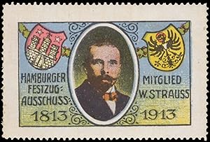 Seller image for Reklamemarke Mitglied W. Strauss for sale by Veikkos