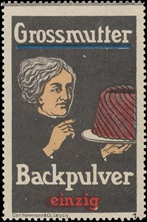 Seller image for Reklamemarke Grossmutter Backpulver einzig for sale by Veikkos