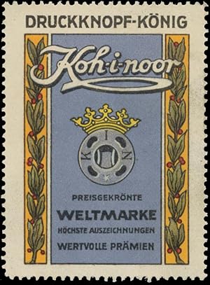 Bild des Verkufers fr Reklamemarke Druckknopf-Knig zum Verkauf von Veikkos