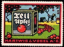 Seller image for Reklamemarke Wilhelm Tell-Apfel Schokolade for sale by Veikkos