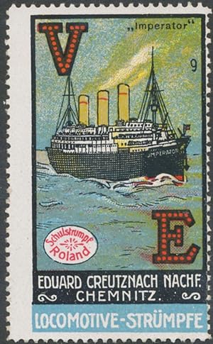 Bild des Verkufers fr Reklamemarke Imperator Schiff zum Verkauf von Veikkos